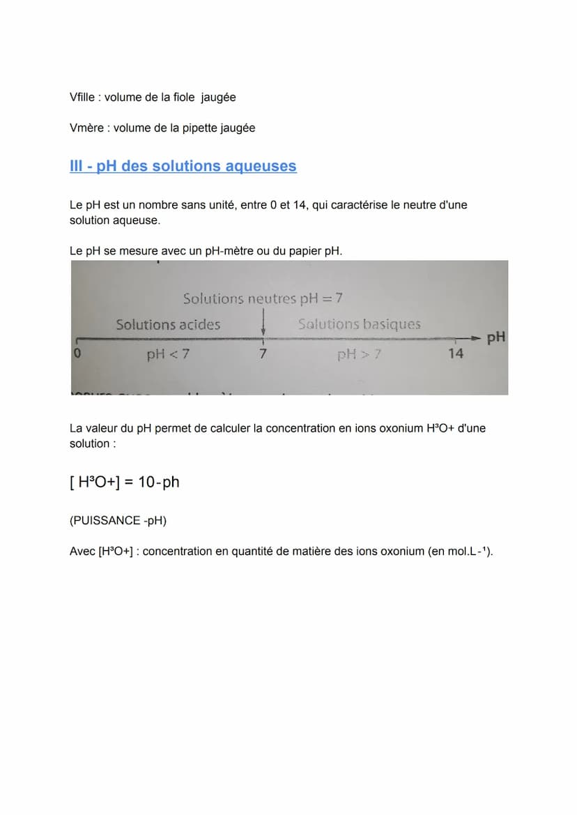 Chapitre 7: Solutions aqueuses acides, basiques et
neutres
I - Relation entre quantité de matière, masse et masse
molaire
La quantité de mat