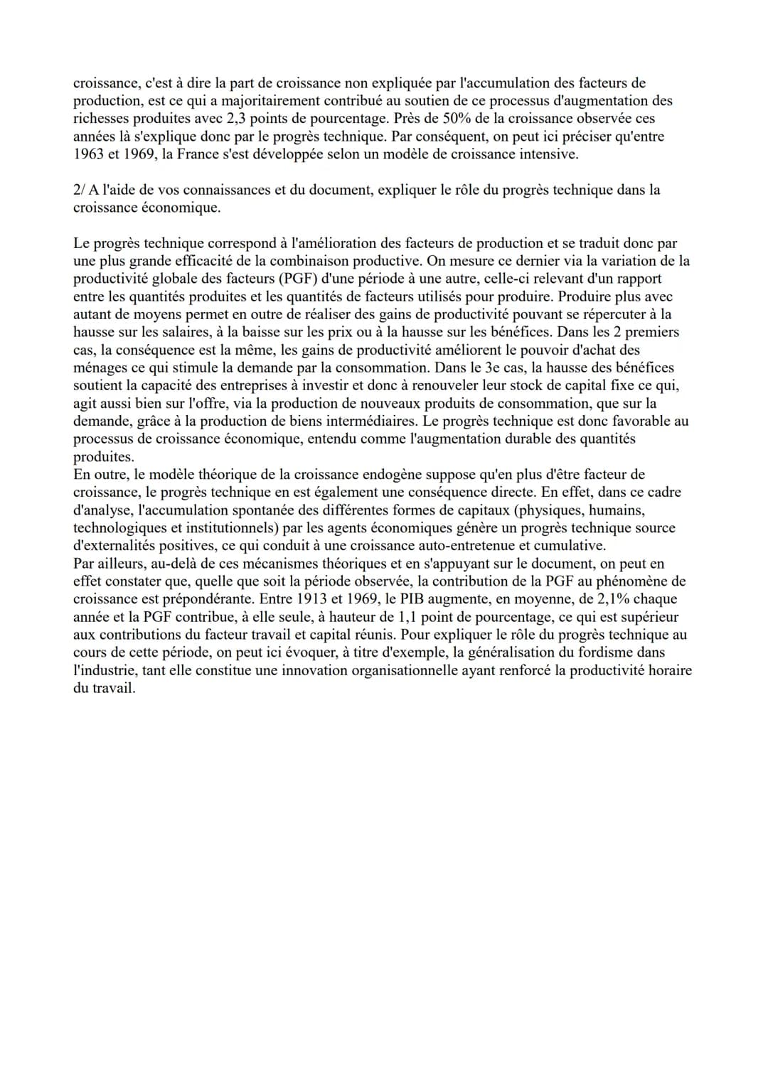 Correction EC1-EC2
Quels sont les sources et défis de la croissance économique ?
EC1 Mobilisation de connaissances
Montrez que l'accumulatio