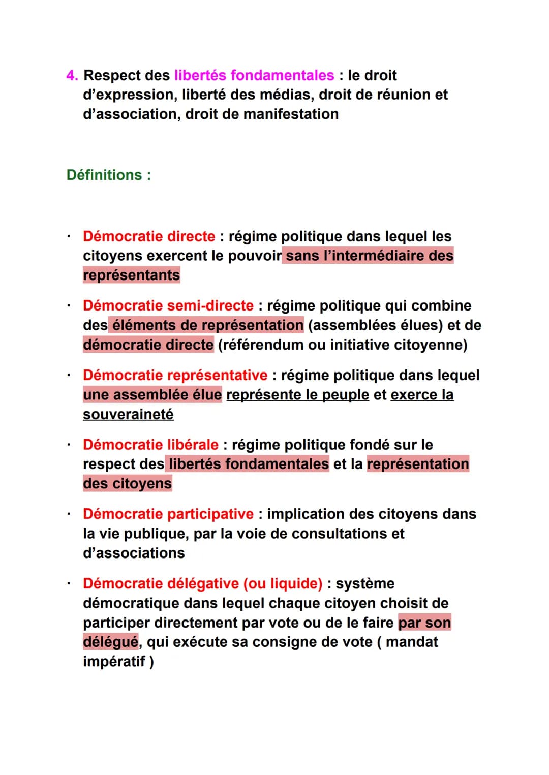 Fiches de révisions - HGGSP
Thème : comprendre un régime politique : la démocratie
Axe introductif : quelles caractéristiques aujourd'hui ?
