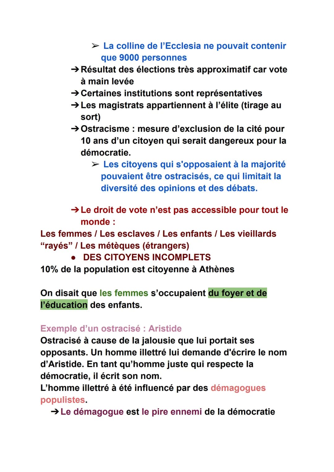 Fiches de révisions - HGGSP
Thème : comprendre un régime politique : la démocratie
Axe introductif : quelles caractéristiques aujourd'hui ?
