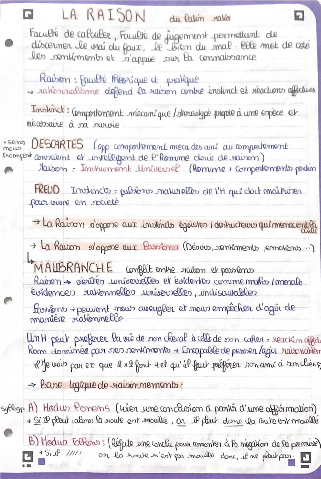 LA RAISON
du latin ratio
Faculté de calculer, Faculté de jugement permettant de
discerner le vrai du faux, le bien du mal. Elle met de côté
