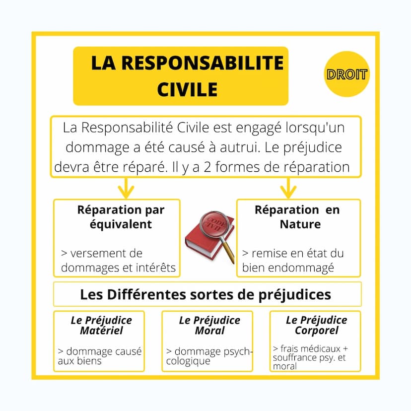 DROIT
LA
RESPONSABILITE
CIVILE & PENALE LA RESPONSABILITE
CIVILE
La Responsabilité Civile est engagé lorsqu'un
dommage a été causé à autrui.