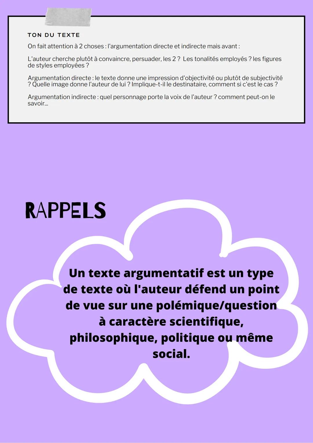 ETUDIER UN TEXTE
ARGUMENTATIF
INFORMATIONS GÉNÉRÉALES
QUE FAUT-IL
CHERCHER ?
On cherche en premier les
informations générale, puis
on s'inté