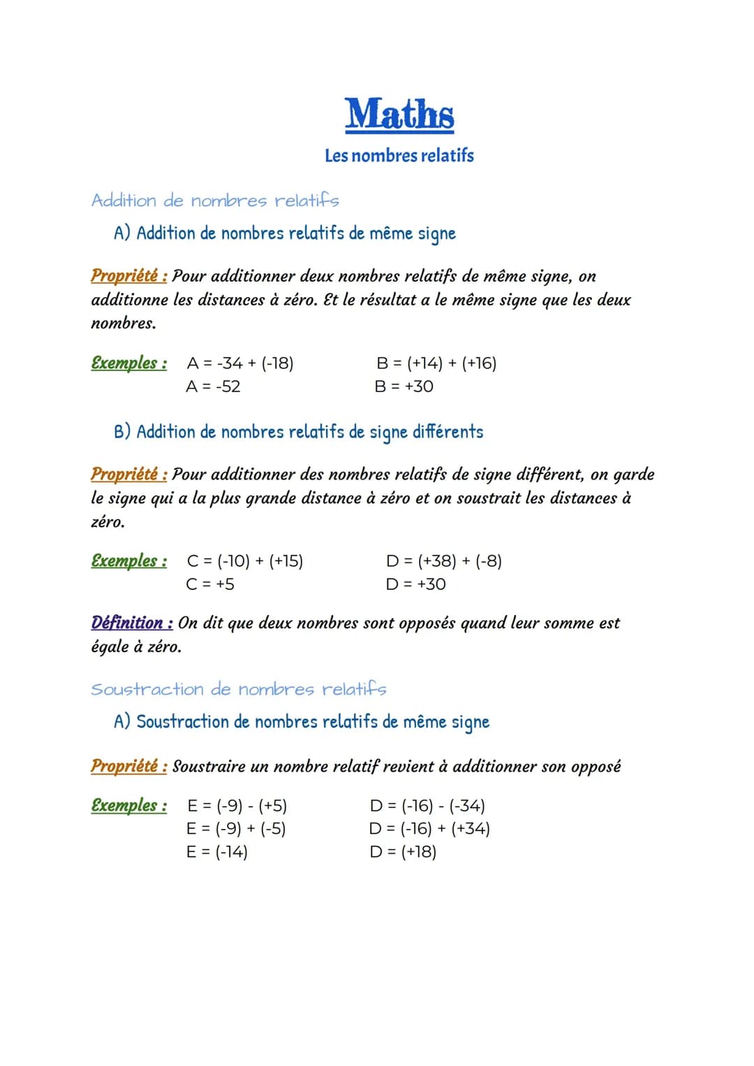 Nombres relatifs 