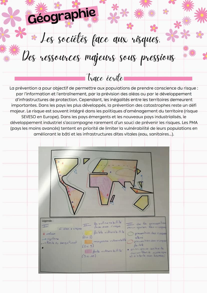 --- OCR Start ---
**
Géographie
Les sociétés face aux risques.
Des ressources majeurs sous pressions
Comment répondre aux besoins croissant 