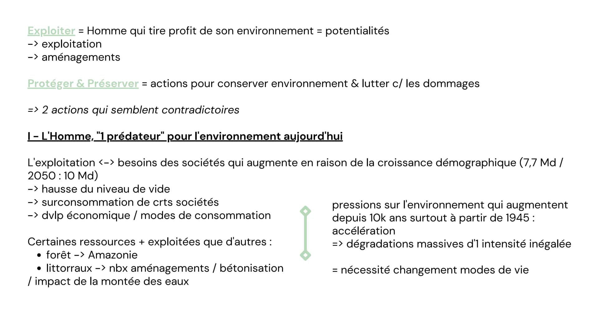 THEME 4: L' ENVIRONNEMENT ENTRE EXPLOITATION ET PROTECTION : UN ENJEU PLANETAIRE
Axe 1: Exploiter,
préserver & protéger
L'Homme peut-il cont