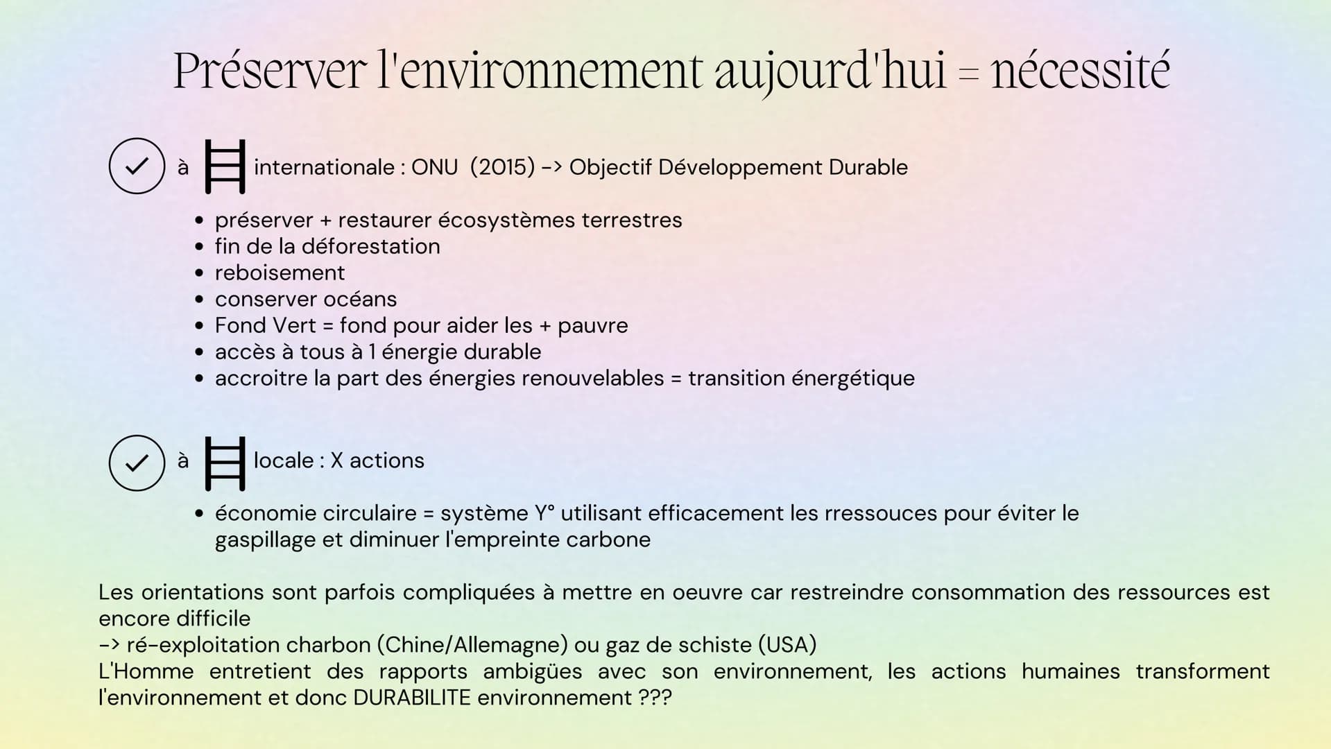 THEME 4: L' ENVIRONNEMENT ENTRE EXPLOITATION ET PROTECTION : UN ENJEU PLANETAIRE
Axe 1: Exploiter,
préserver & protéger
L'Homme peut-il cont