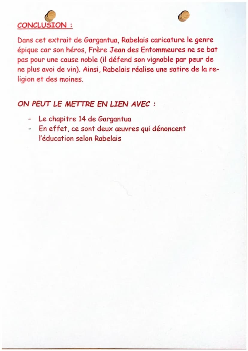 Chapitre 27; Gargantua
RABLAIS
Disant cela, il ôta son grand habit et s'empara du bâton de la croix, qui était
en cœur de cormier, long comm