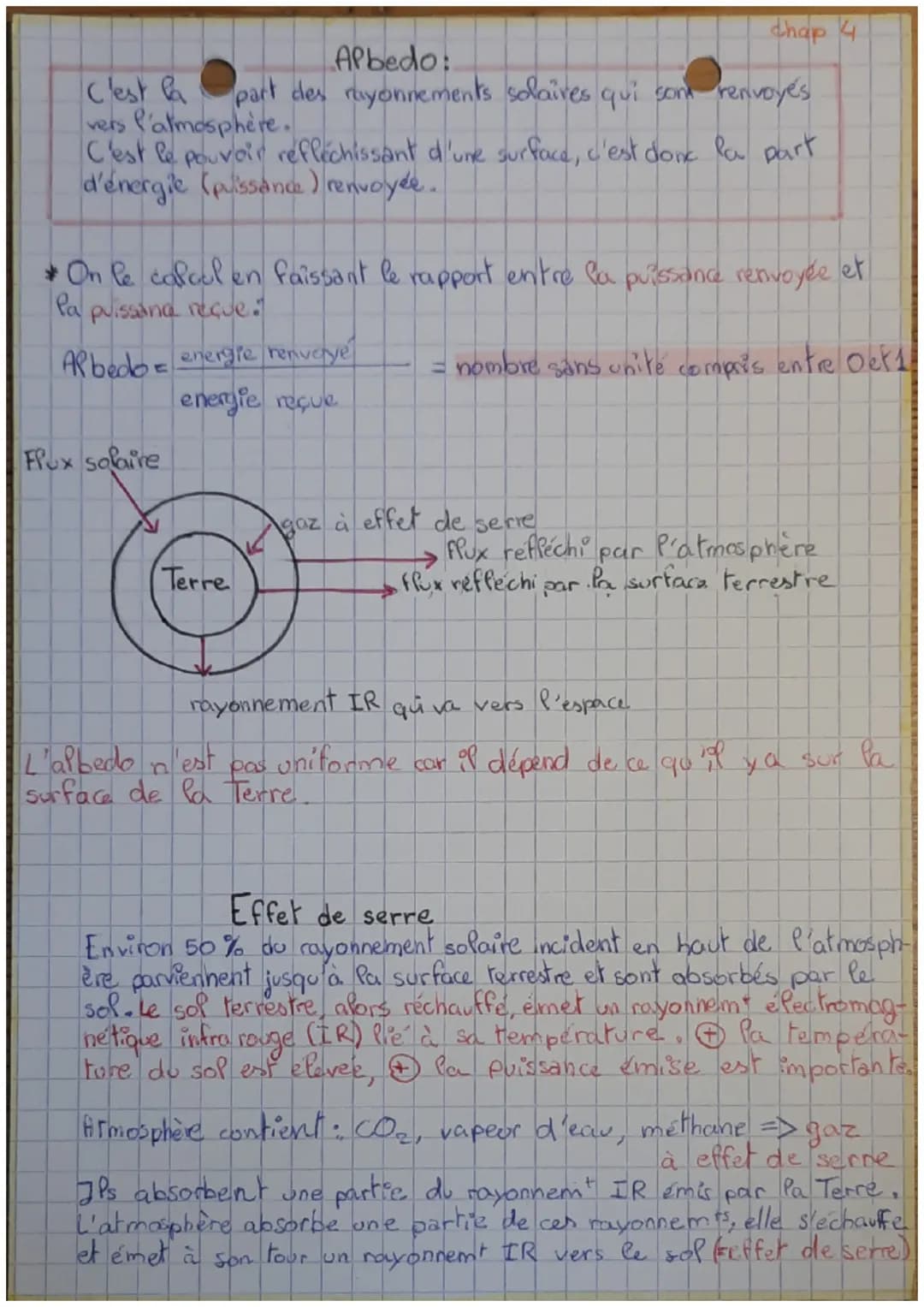 Myrique
bilan radioactif terrestre
•Puissance solaire reque por la terre
chap B
La Terre reçoit une partie du rayonnement solaire..
La parti