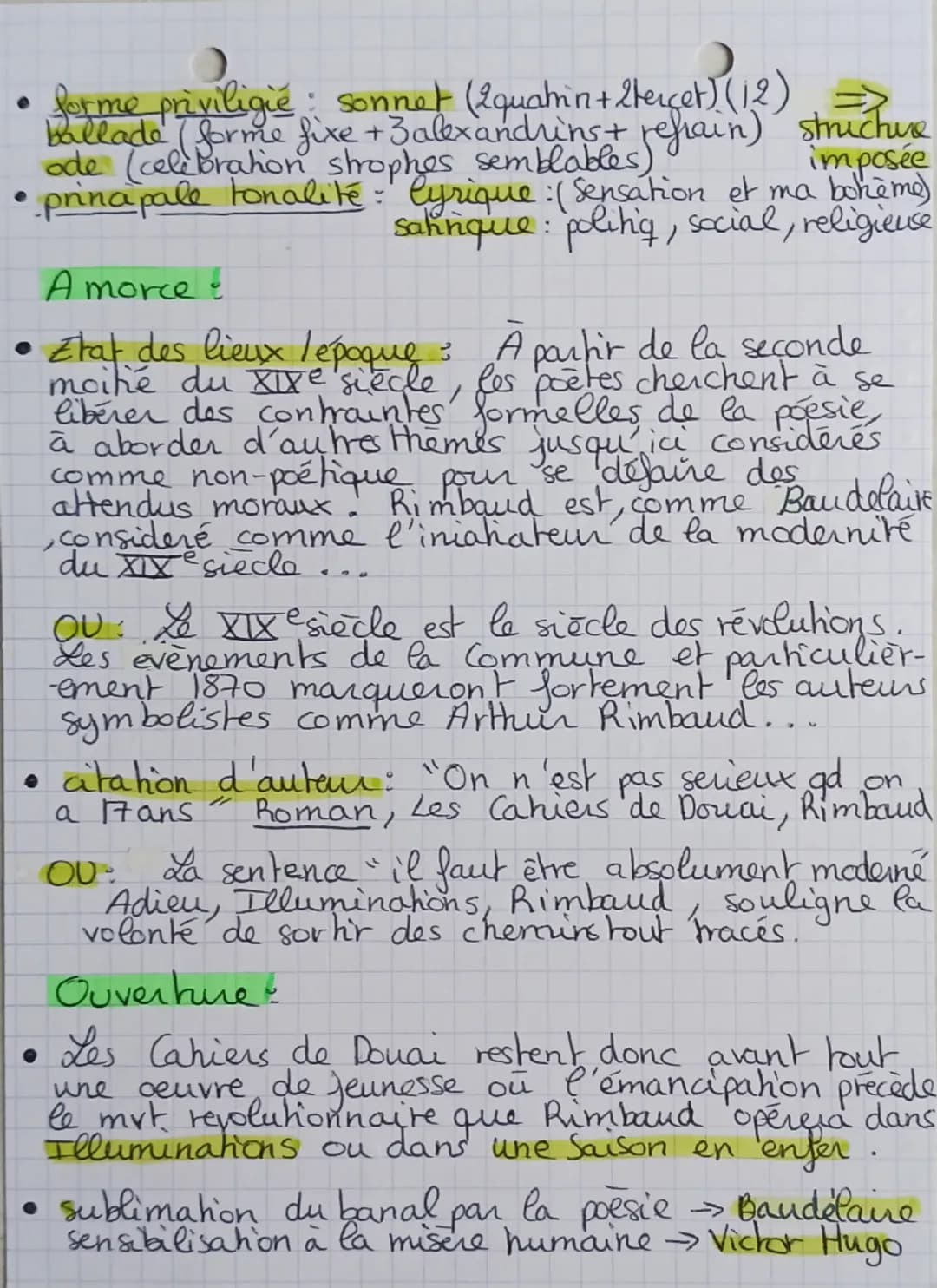La Poesie
es Cahiers de Douai de Arthur Rimbaud
Presentation de l'auteur:
Arthur Rimbaud (1854-1891)
• homosexuel => non tolere et rejeté pa