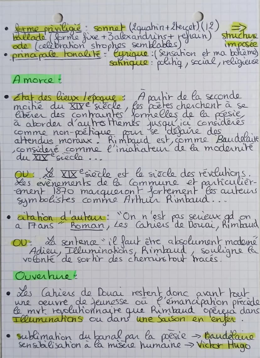 La Poesie
es Cahiers de Douai de Arthur Rimbaud
Presentation de l'auteur:
Arthur Rimbaud (1854-1891)
• homosexuel => non tolere et rejeté pa