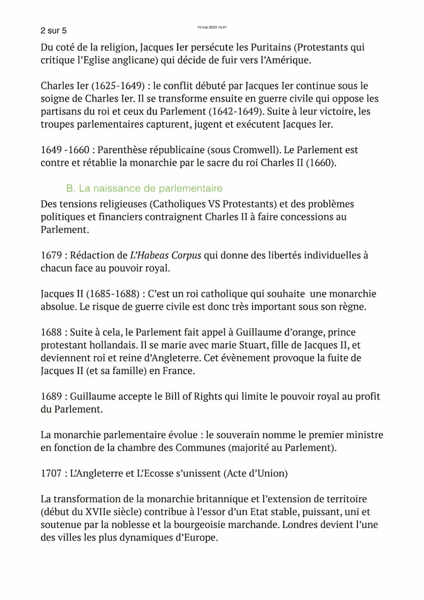 1 sur 5
Le modèle britannique et son influence
10 mai 2023 15:41
Introduction
Au XVIIe et XVIIIe siècle, la monarchie anglais incarne un mod