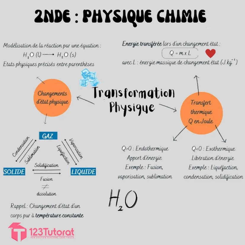 2NDE : PHYSIQUE CHIMIE
Masse d'une molécule
= somme des masses
des atomes constitutifs
Exemple:
m (CO₂) = m (C) + 2xm(0)
Masse d'une
entité 