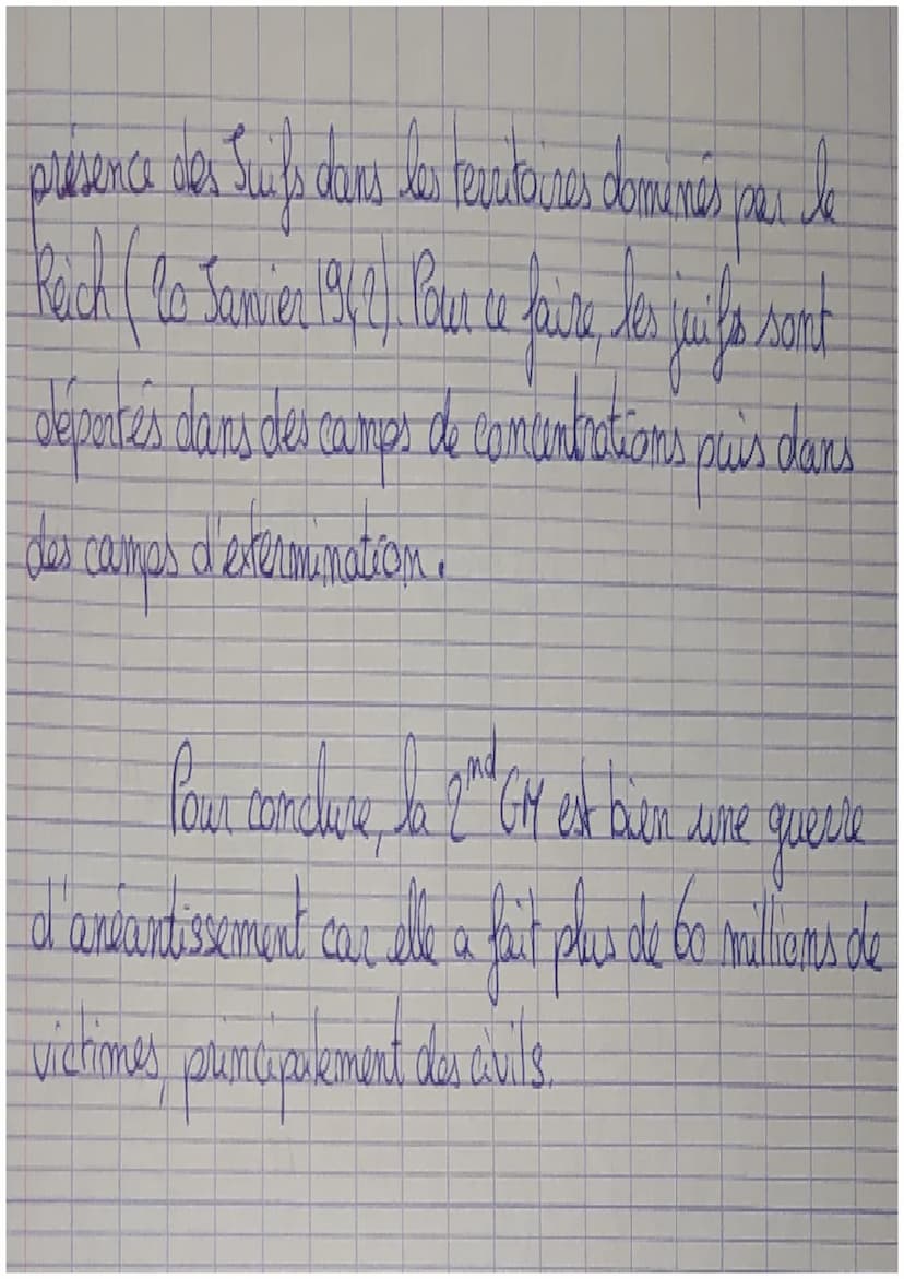 Développement Constreut
La 2nd Guerre Mondiale:
Pourquoi la 2nd GM est-elle une guerre d'anéantissement ?
Tout d'abord, le 1 Septembre 1939,