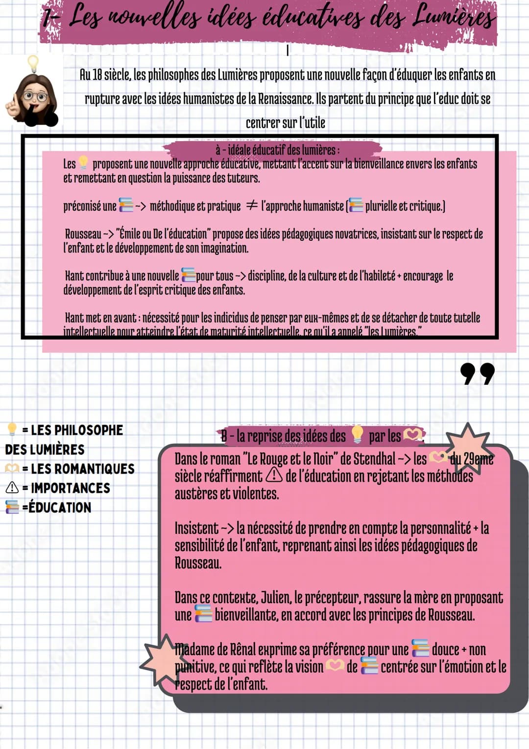 ●
●
●
1.
a
во
-Education, transmise et émancipation :
sommaire :
Nouvelles idées educative des lumières :
a- idéal éducatif des lumières
b- 