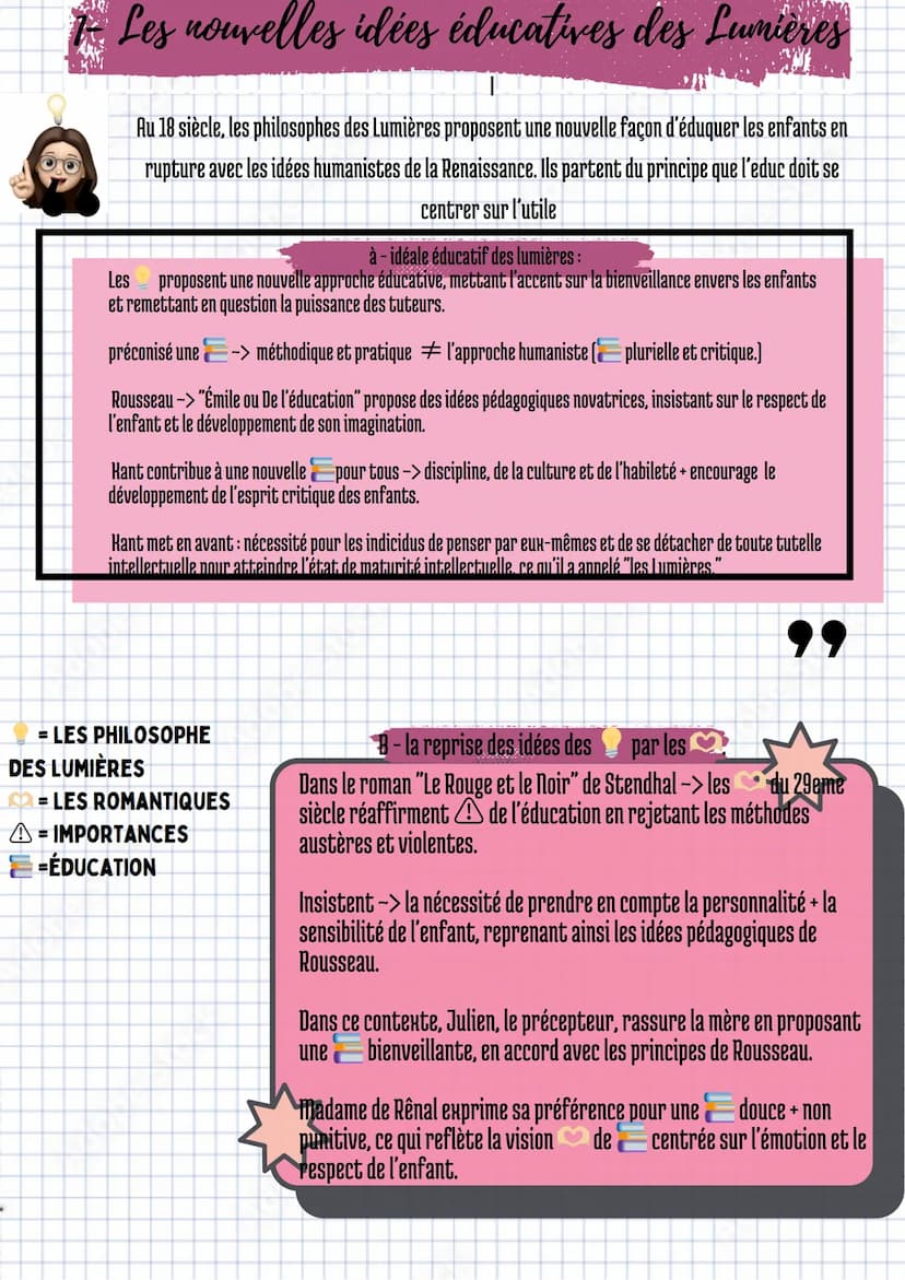 ●
●
●
1.
a
во
-Education, transmise et émancipation :
sommaire :
Nouvelles idées educative des lumières :
a- idéal éducatif des lumières
b- 