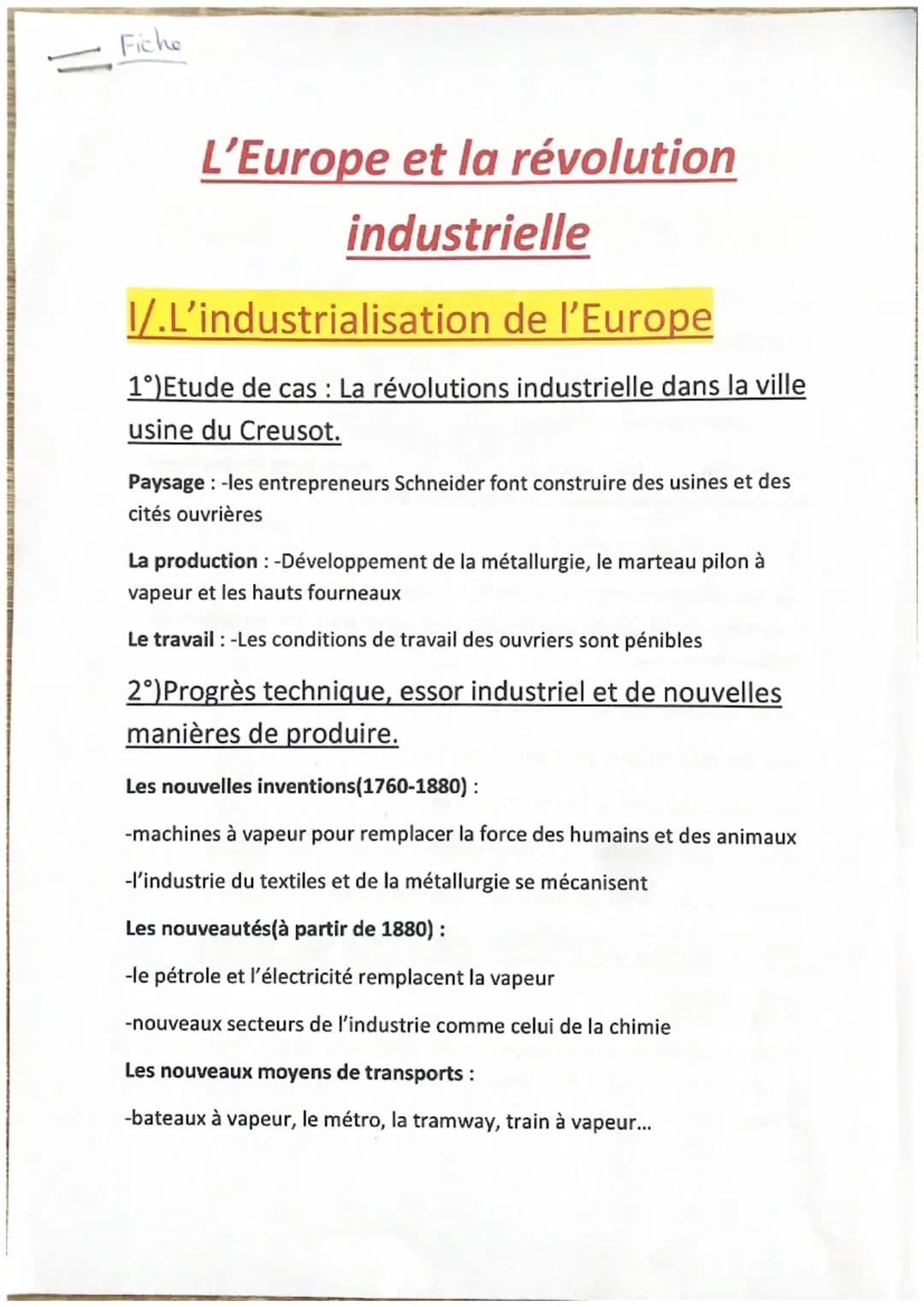 L’Europe et là révolution industrielle 
