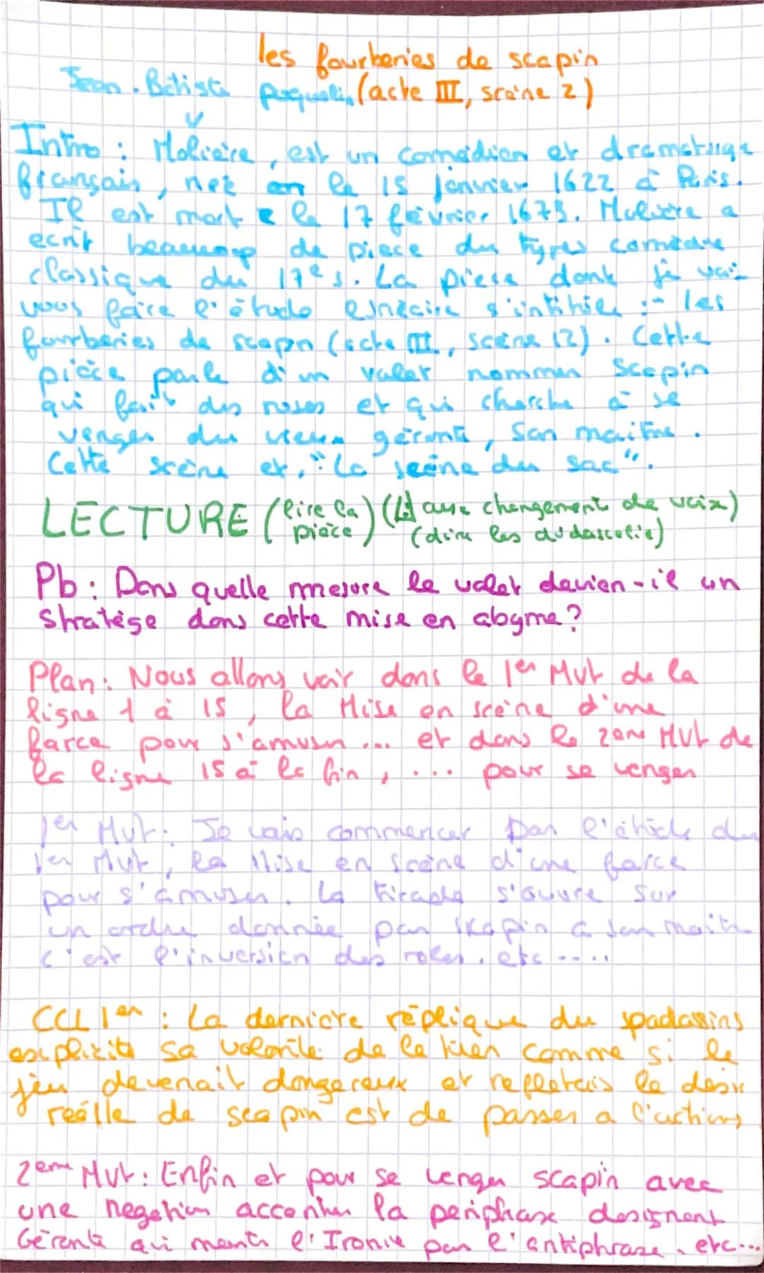 Les Fourberies de Scapin Acte 3 scène 2 PDF et Analyse linéaire
