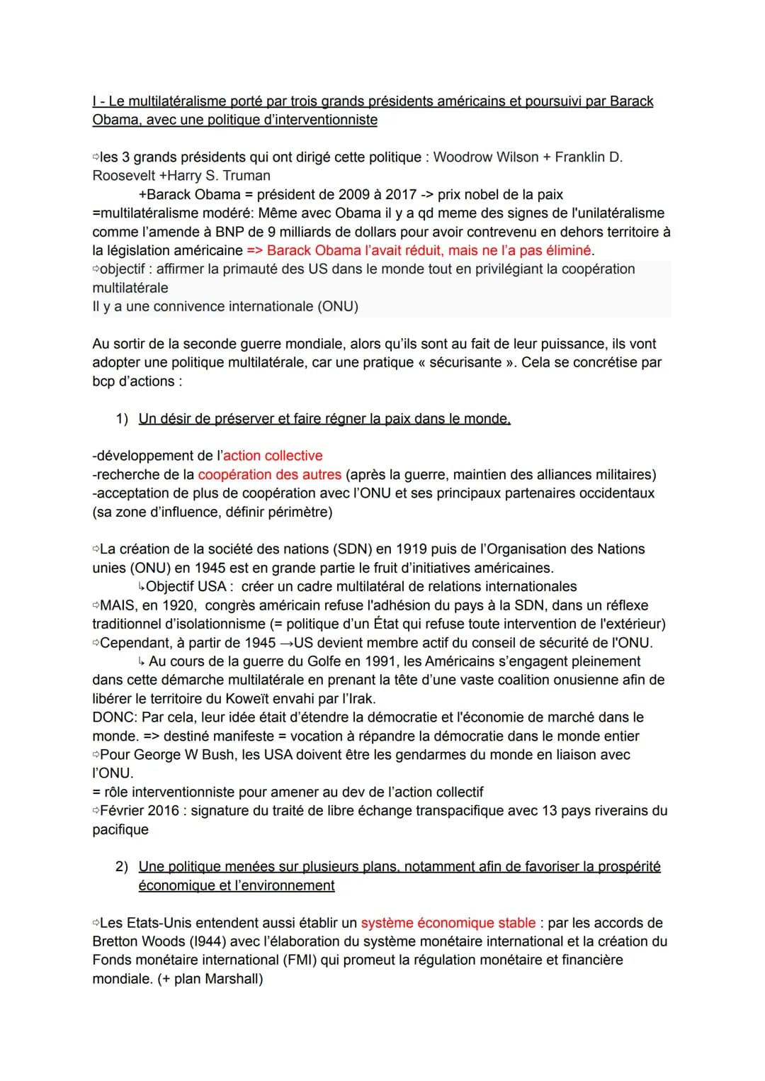 OBERTI Jeanne
BORTOLUZZI Mila
DM HGGSP
Les USA entre multilatéralisme et unilatéralisme : un débat international
1°6 Les USA entre multilaté