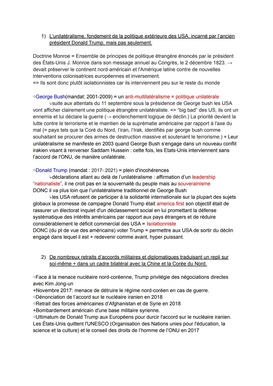 OBERTI Jeanne
BORTOLUZZI Mila
DM HGGSP
Les USA entre multilatéralisme et unilatéralisme : un débat international
1°6 Les USA entre multilaté