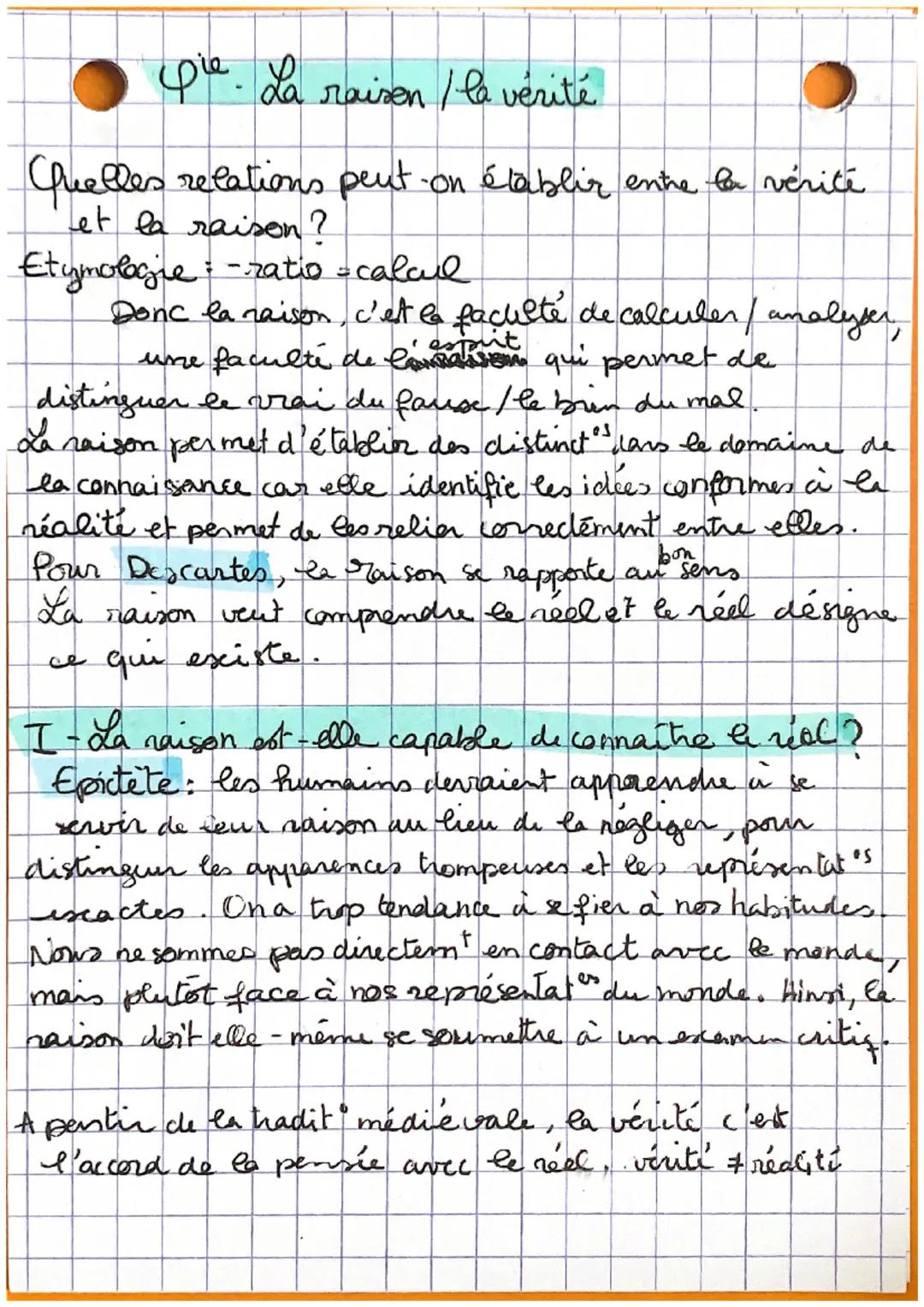 pie. La raisen / la vérité

Quelles relations peut-on établir entre la vérité
et la raison?
Etymologie-ratio = calcul
Donc la raison, c'est 