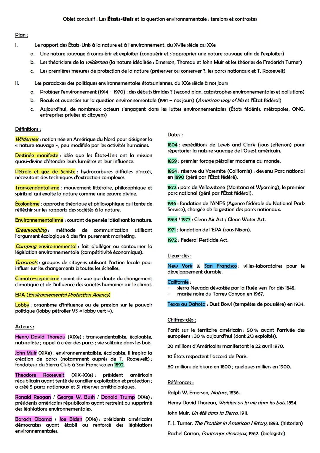 # THÈME 5: L'ENVIRONNEMENT, ENTRE EXPLOITATION ET PROTECTION: UN ENJEU PLANÉTAIRE

Accroches:
* << L'environnement [...] ne recouvre pas la 