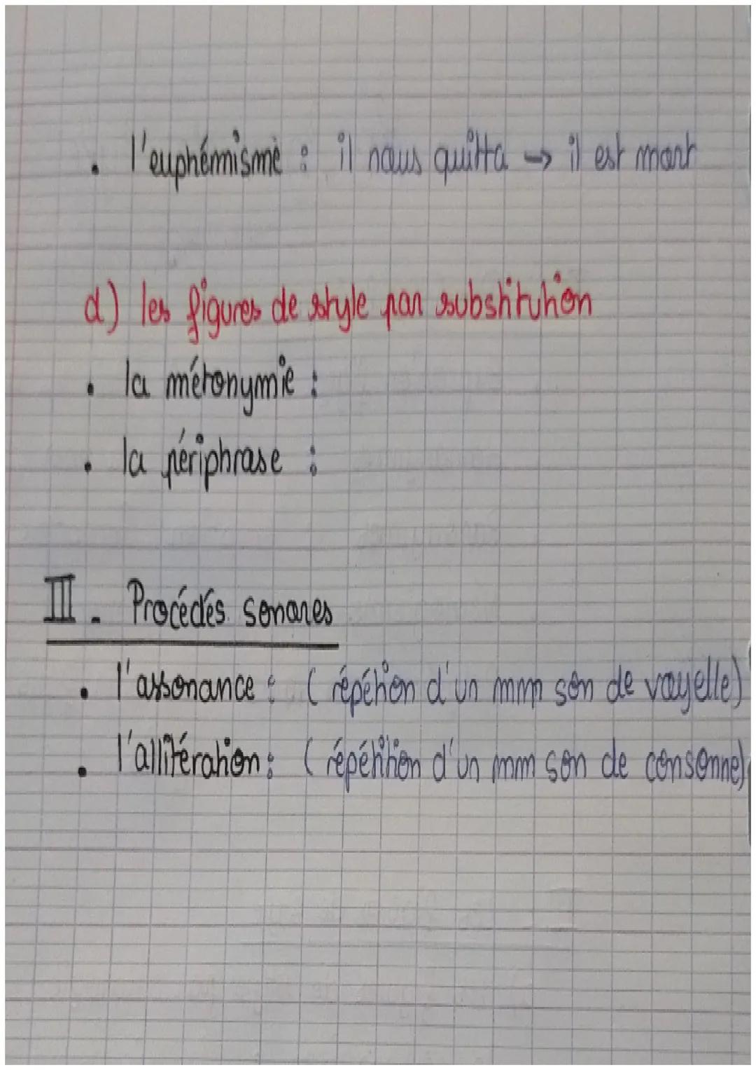 I
ㅍ
●
●
Les figures de style
a) les figures de style par analogie
la comparaison :
la métaphone
la personnification
●
•
a
Les figures de sty