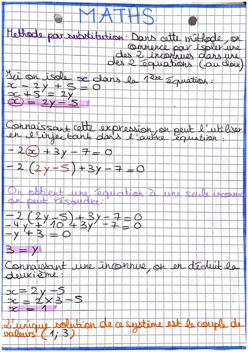 MATHS
Equations cartésiennes
Vecteur directeur : Soit à une droite quelconque du
de d
plan. On appelle besteur directeur
de a tout vecteur A