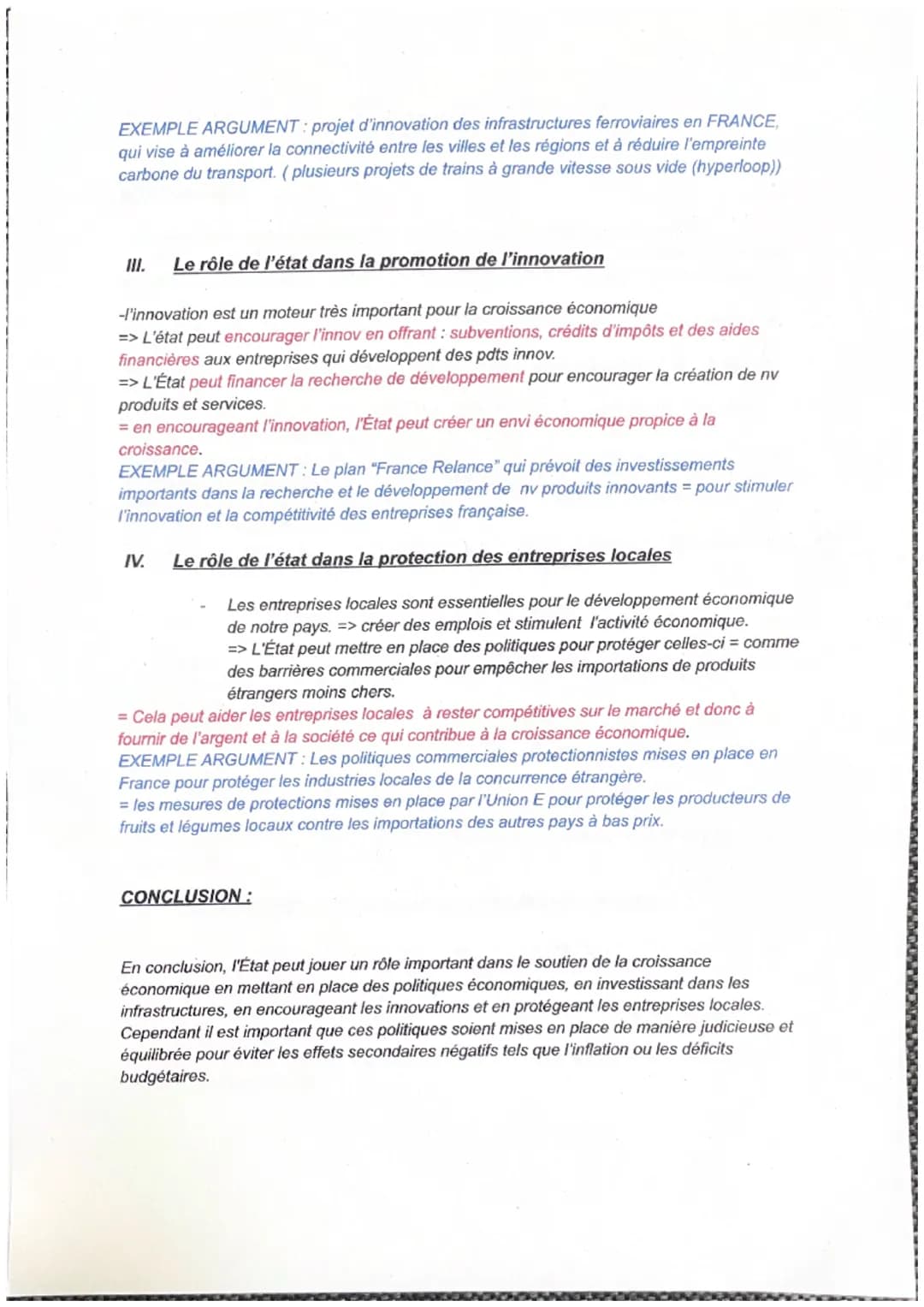 INTRODUCTION
ARGUMENTATION ECO
Le développement économique est une préoccupation majeure pour tout État.
La croissance économique est un obj