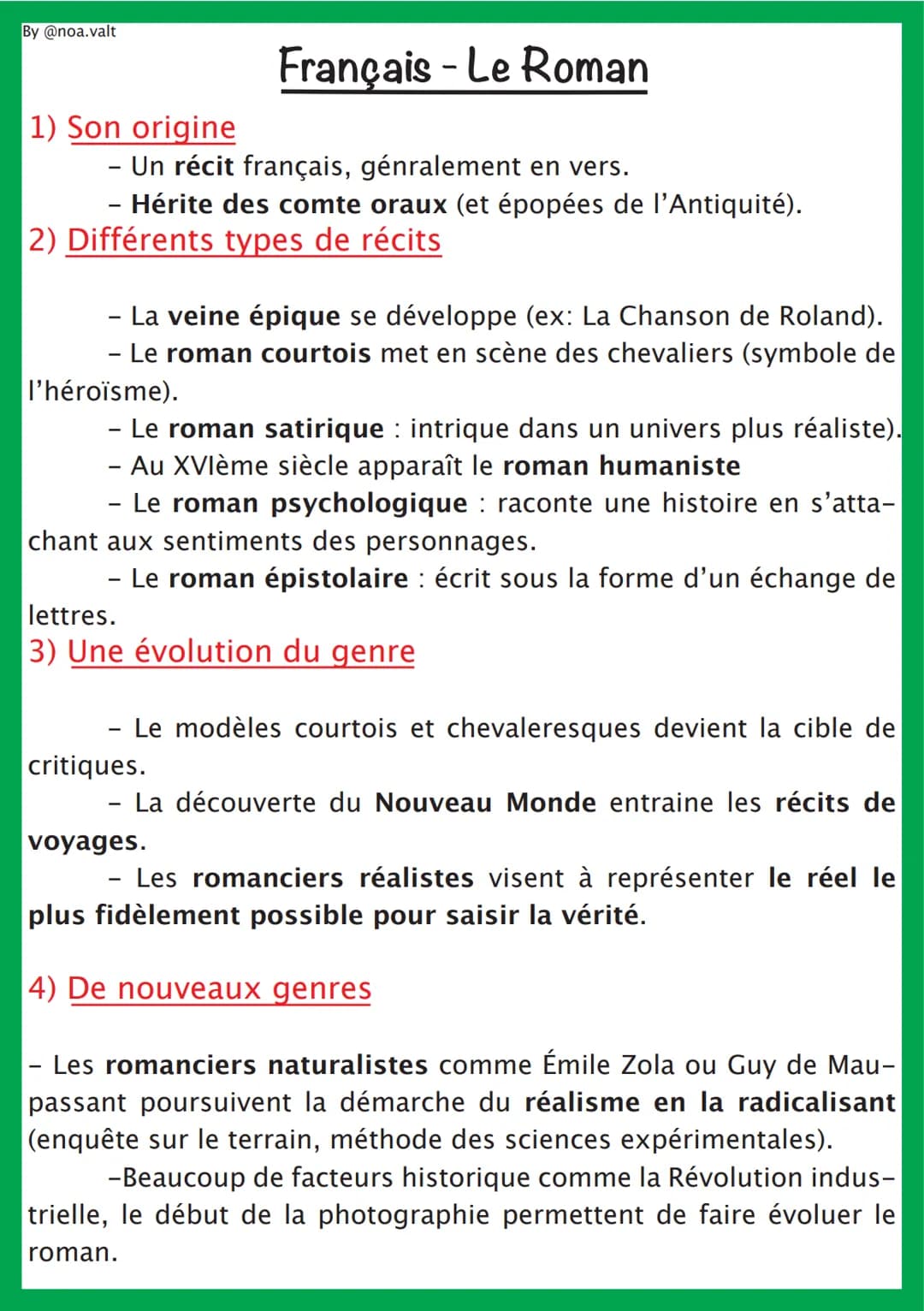 By @noa.valt
1) Son origine
- Un récit français, génralement en vers.
- Hérite des comte oraux (et épopées de l'Antiquité).
Français - Le Ro