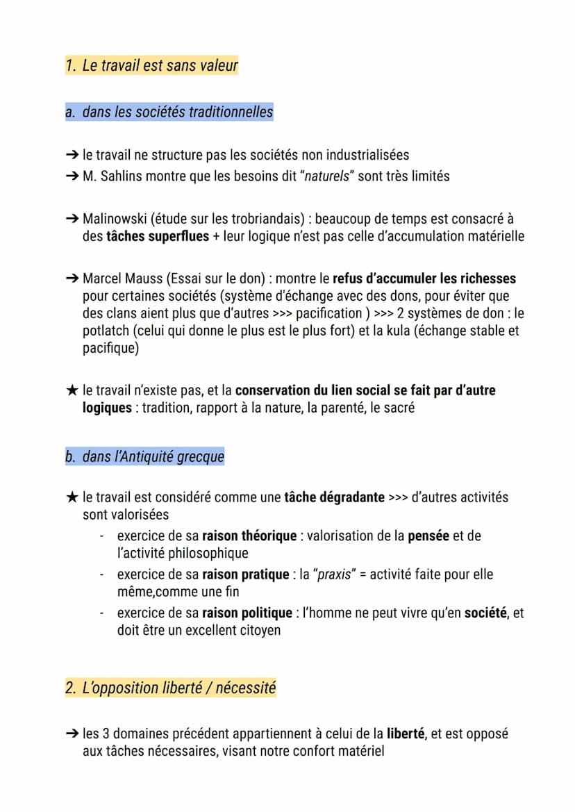Cours: le travail
Le travail est-il un facteur d'épanouissement? (la technique, les échanges, la
liberté, la culture...)
INTRODUCTION
1. Déf