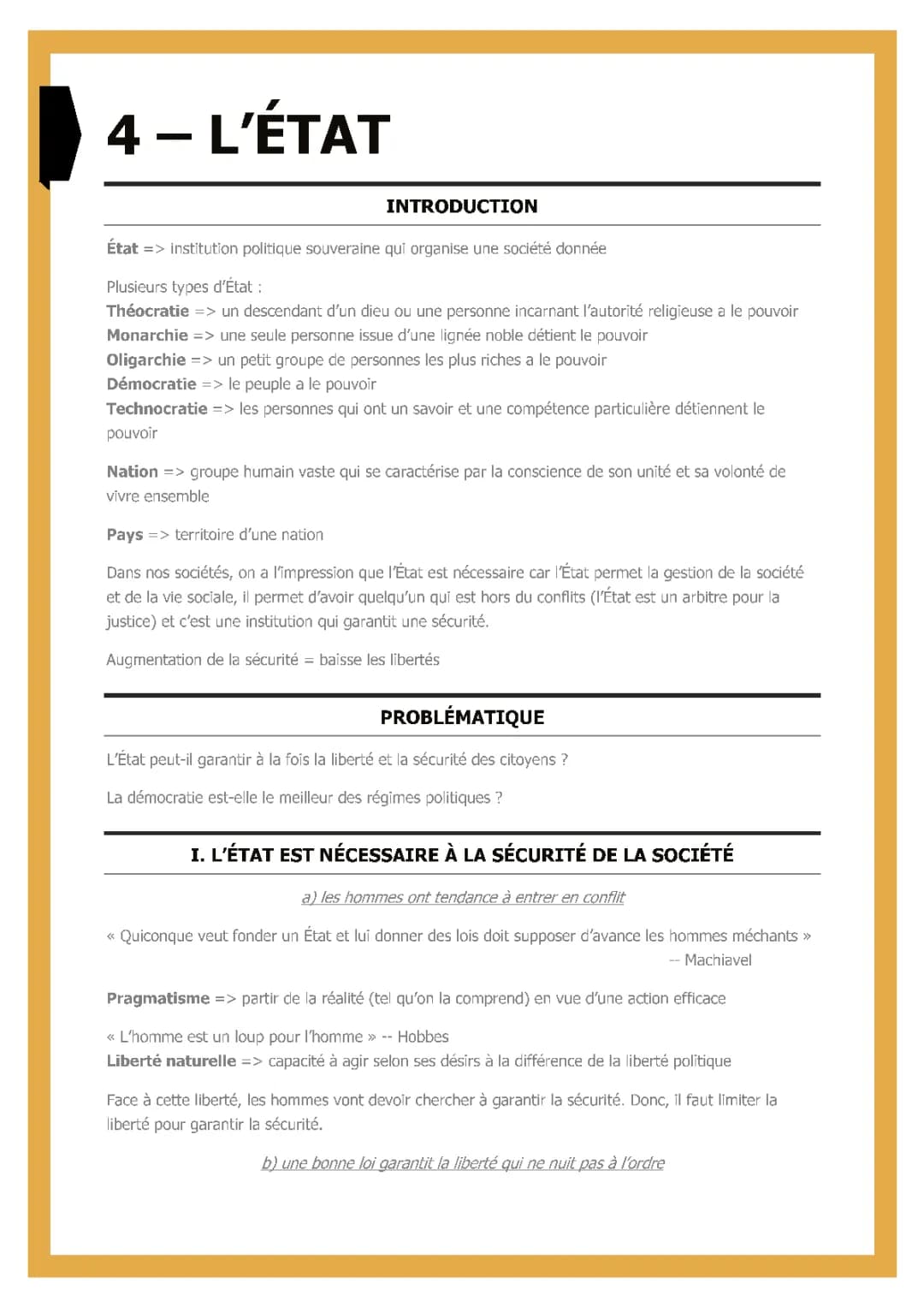 Philo - Justice et État: Fiche de révision PDF Terminale