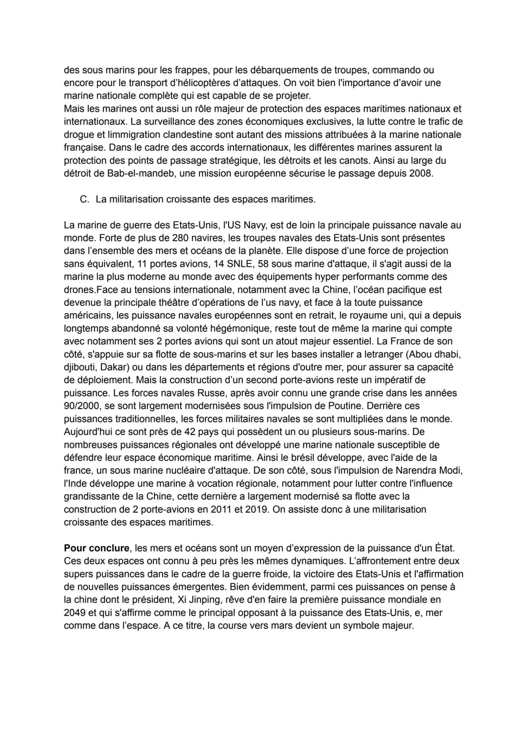 De nouveau espaces de conquête
Océan et espace, quelles spécificités ?
être une grande puissance : c'est maîtriser et dominer un territoire 