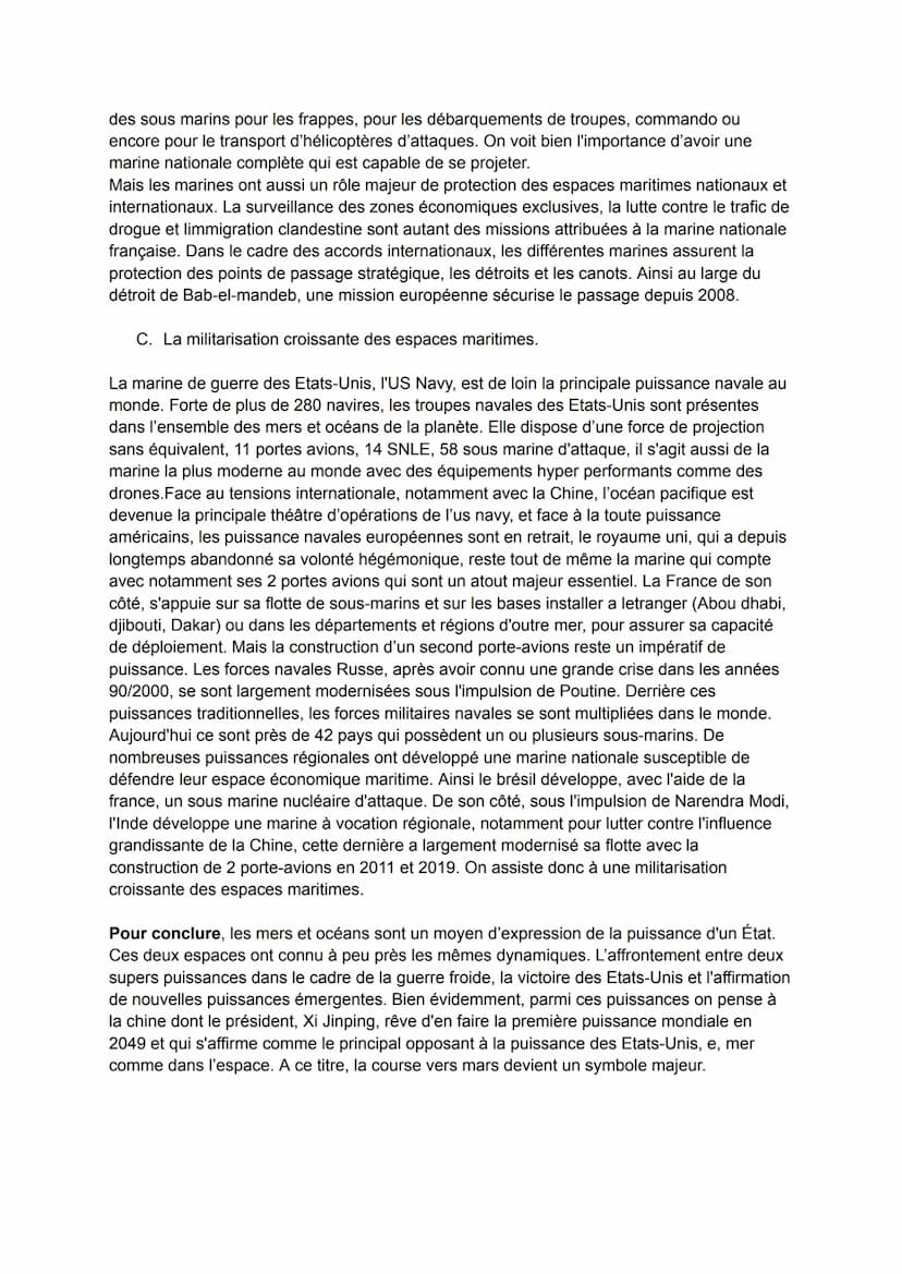 De nouveau espaces de conquête
Océan et espace, quelles spécificités ?
être une grande puissance : c'est maîtriser et dominer un territoire 