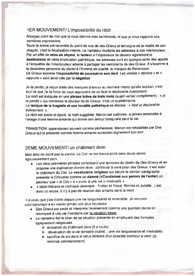 MANON LESCAUT,
L'abbé Prévost
« N'exigez point de moi que je vous décrive mes sentiments, ni que je vous rapporte ses
dernières expressions.