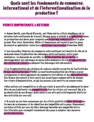 Know Quels sont les fondements du commerce international et de l’internationalisation de la production ? thumbnail