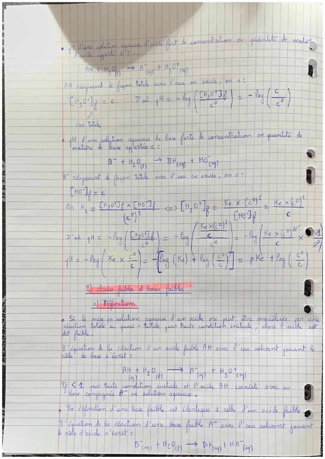 Chapitre 6 : Equillibres acido-basiques in solution
I) Autoprotolyse de l'eau
1) Interprétation de la conductivité de l'eau
Un corps or go l