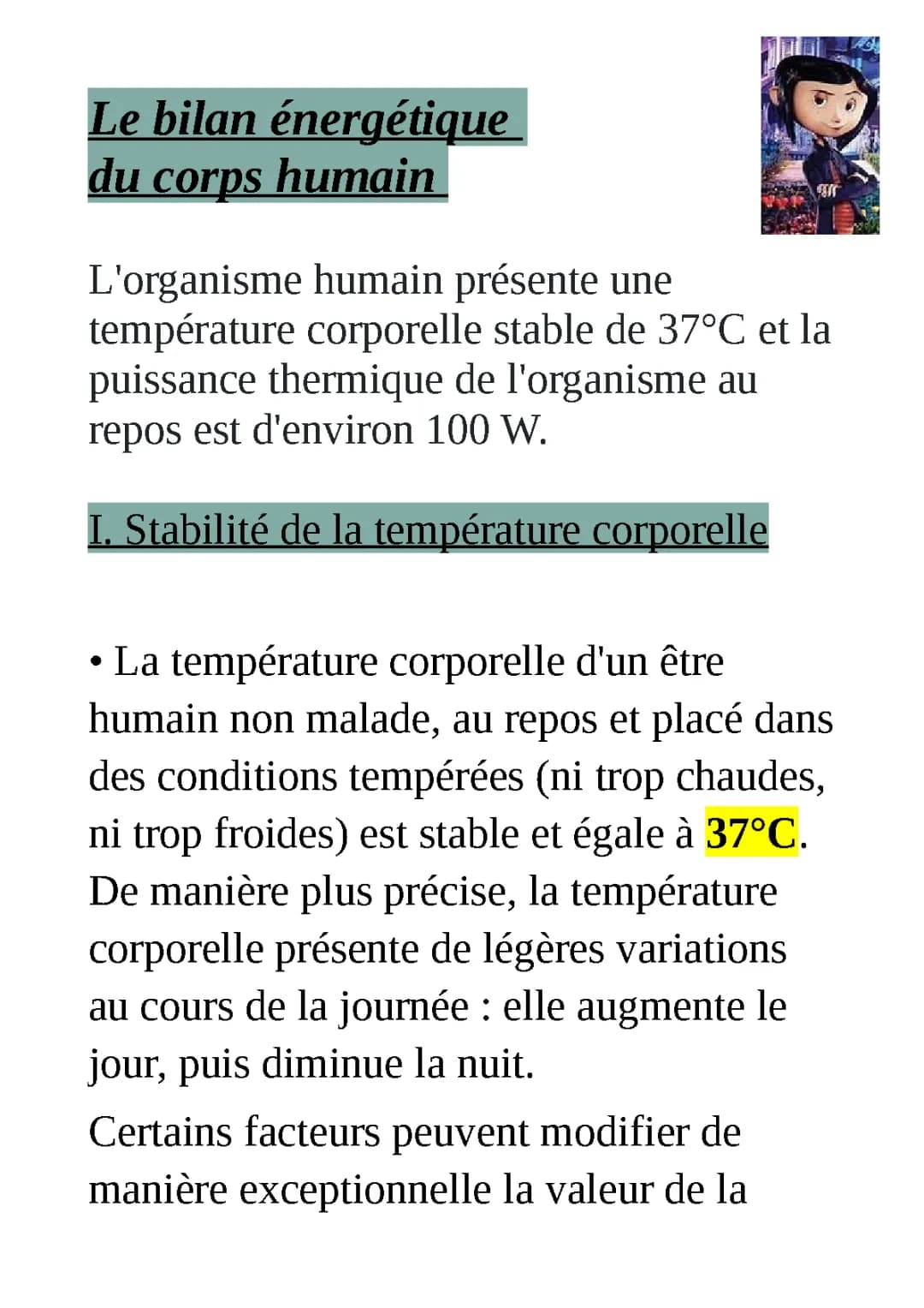 Comprendre le bilan thermique du corps humain
