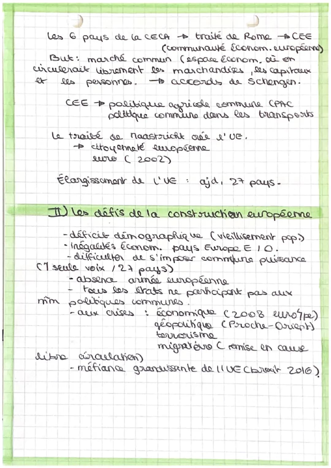 Chap 7
'HISTOIRE"
AFFIRMATION ET MISE EN OEUVRE
DU PROJET EUROPEEN
DEPUIS 1945
Quelles sont les étapes et les enjeux
de la construction euro