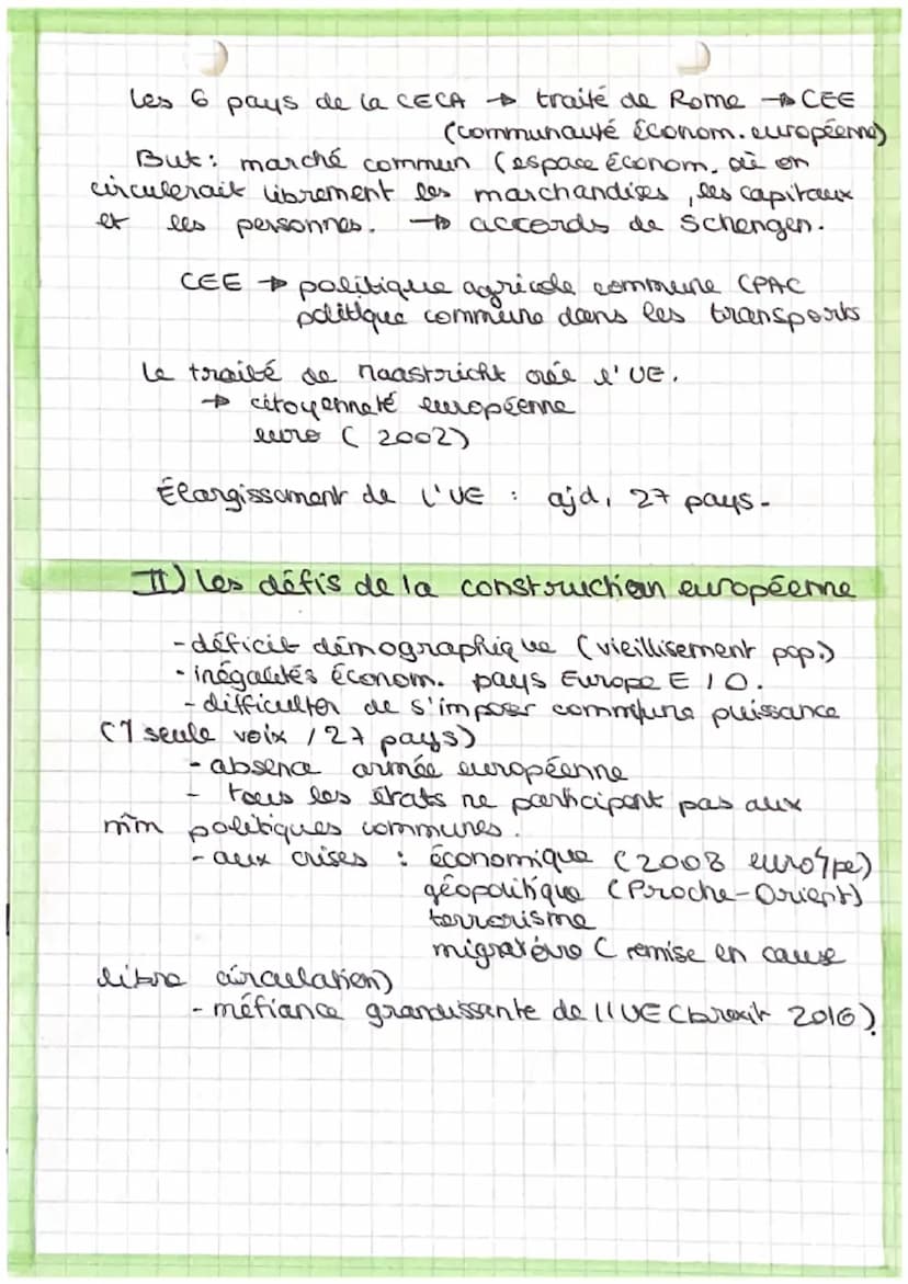 Chap 7
'HISTOIRE"
AFFIRMATION ET MISE EN OEUVRE
DU PROJET EUROPEEN
DEPUIS 1945
Quelles sont les étapes et les enjeux
de la construction euro
