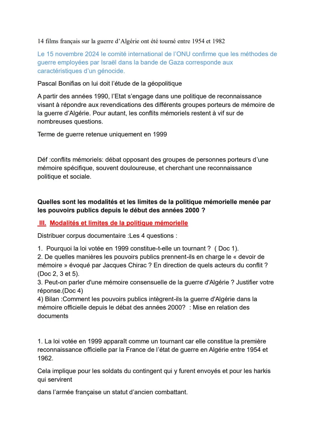 Thème 3 Histoire et mémoires
Comment les conflits et les crimes du XXe siècle, et la nécessité pour les
sociétés d'y faire face, ont-ils bou