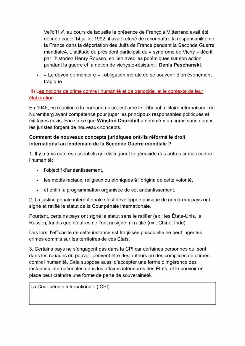 Thème 3 Histoire et mémoires
Comment les conflits et les crimes du XXe siècle, et la nécessité pour les
sociétés d'y faire face, ont-ils bou
