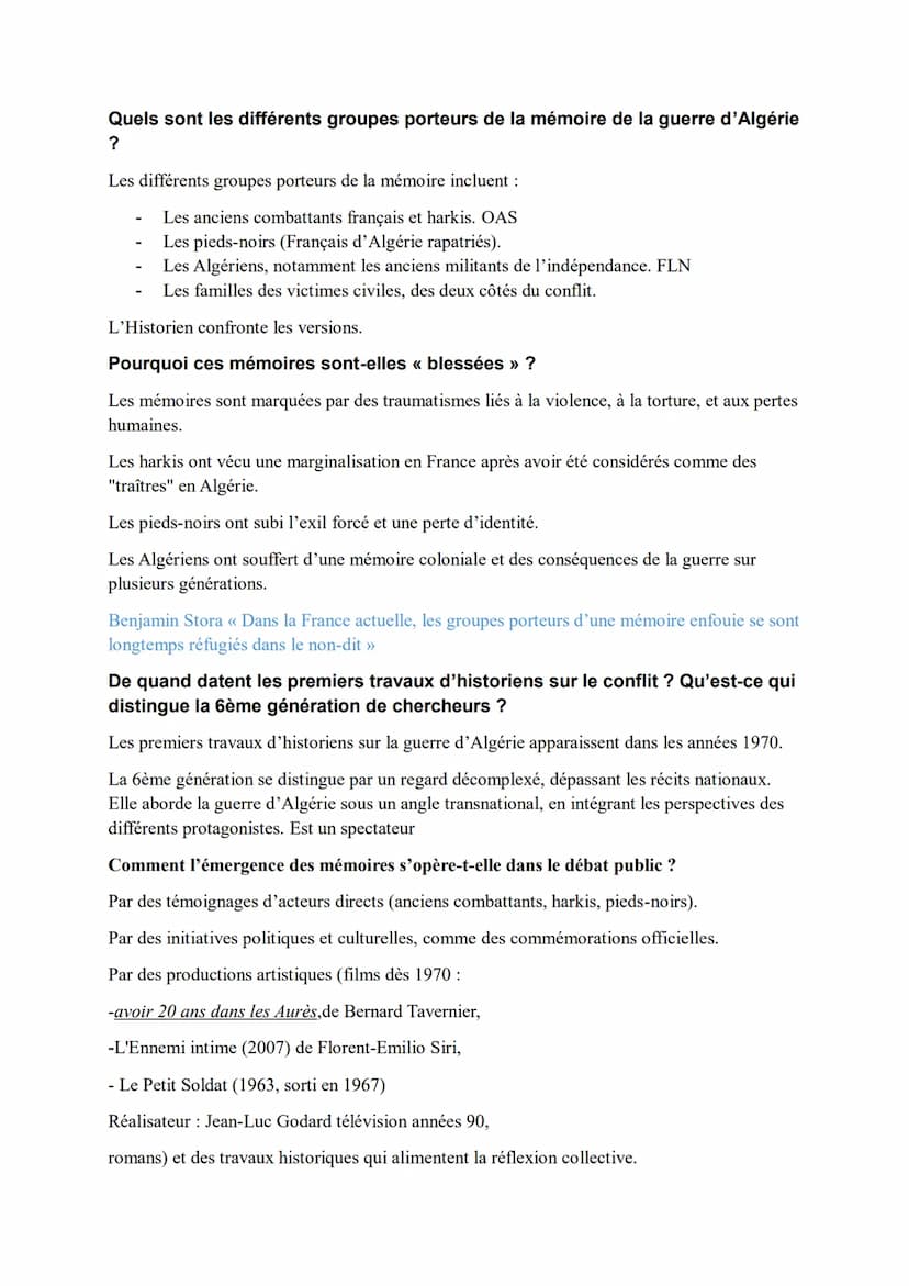 Thème 3 Histoire et mémoires
Comment les conflits et les crimes du XXe siècle, et la nécessité pour les
sociétés d'y faire face, ont-ils bou