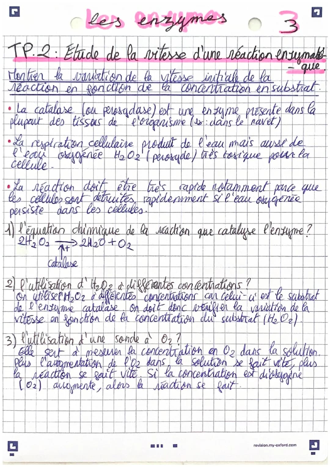 les enzymes
TP.2: Etude de la vitesse d'une réaction ensymales
que
C
اپنا
Montrer la variation de la vitesse initiale de la
reaction en fonc