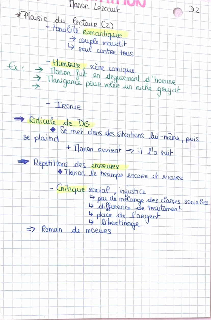 En quoi
Pe
DISSERTATION
Manon Lescaut
D1
Roman peut-il Reveler la société a travers
ses personnages?
Parcours: PeRsomage
marge
=
en manger, 