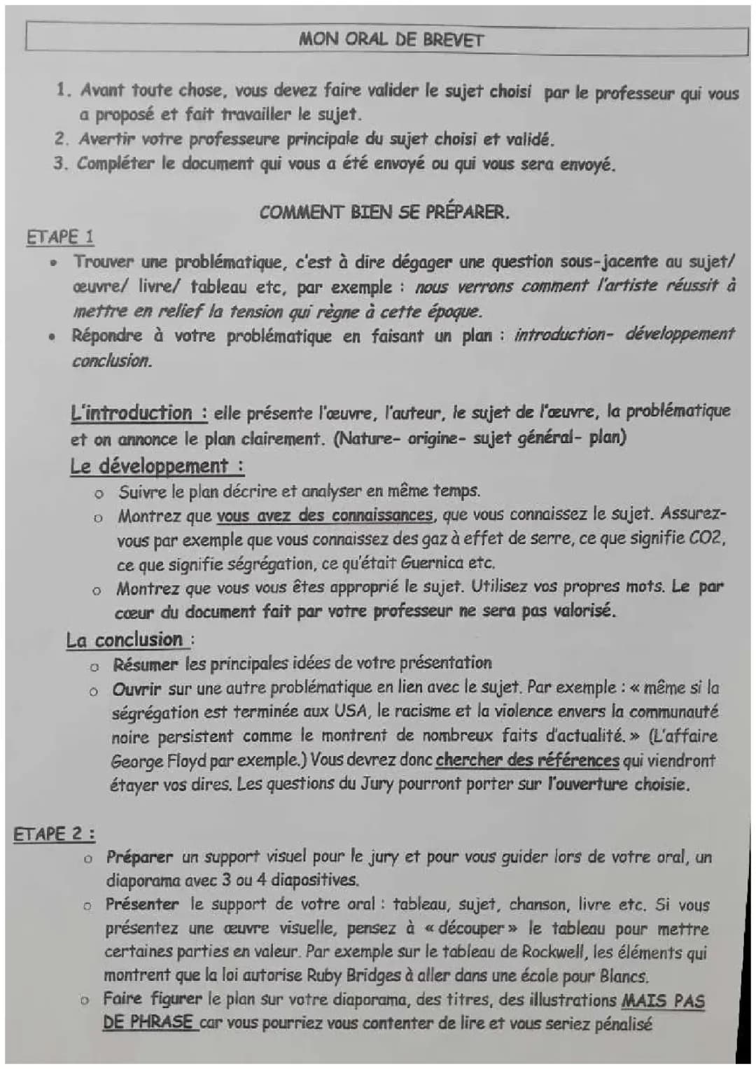 orale brevet