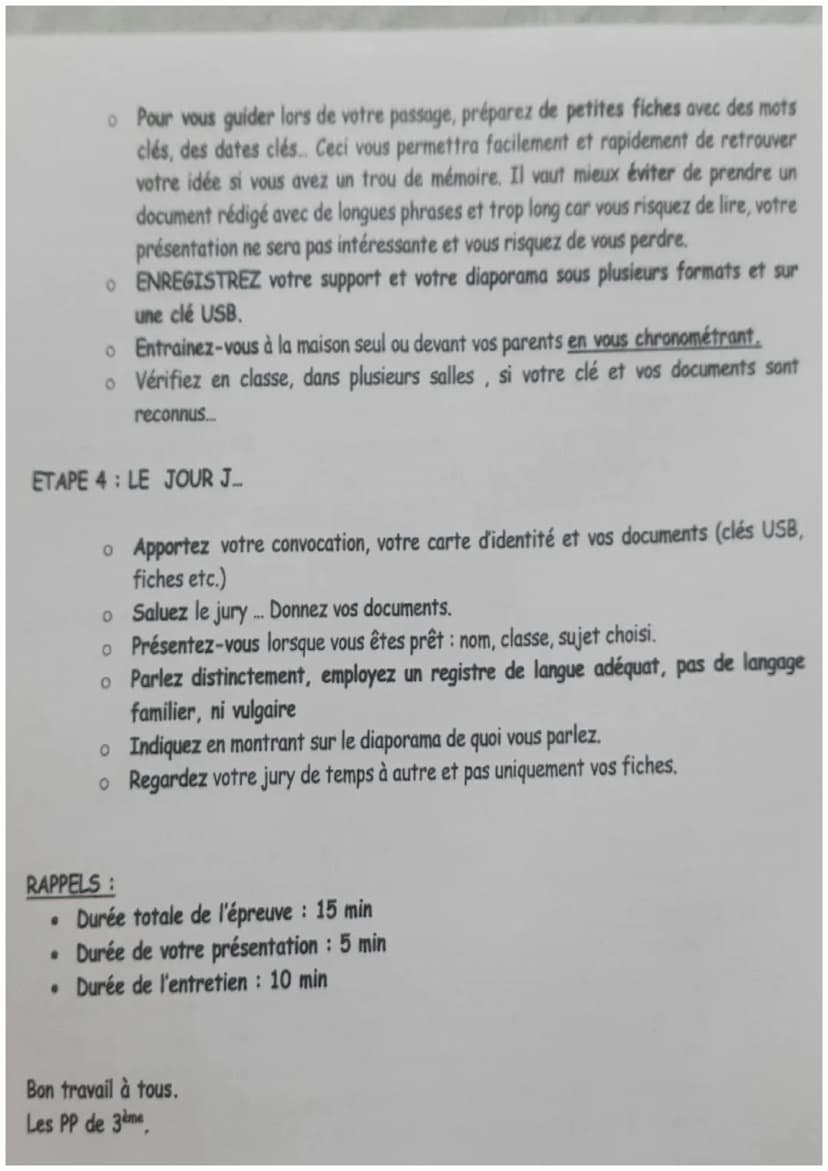 1. Avant toute chose, vous devez faire valider le sujet choisi par le professeur qui vous
a proposé et fait travailler le sujet.
MON ORAL DE