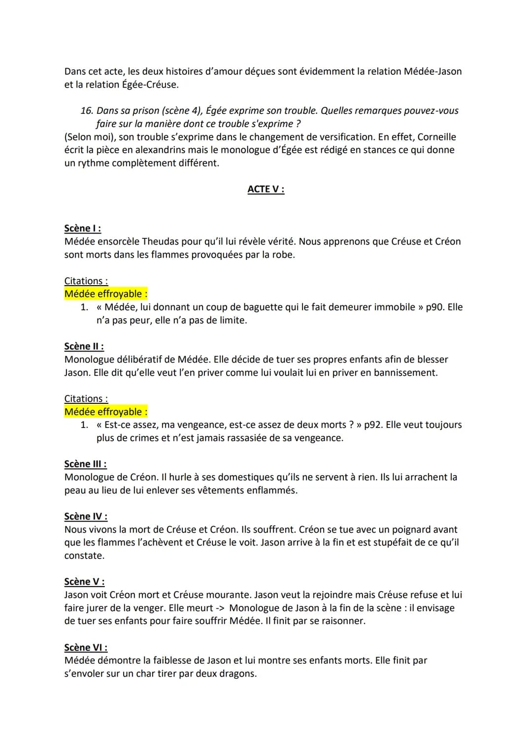 Carnet de lecture :
Médée
Les personnages :
- Jason: Époux de Médée / veut épouser Créuse. Personnage instable, inconstant, hypocrite
mais s