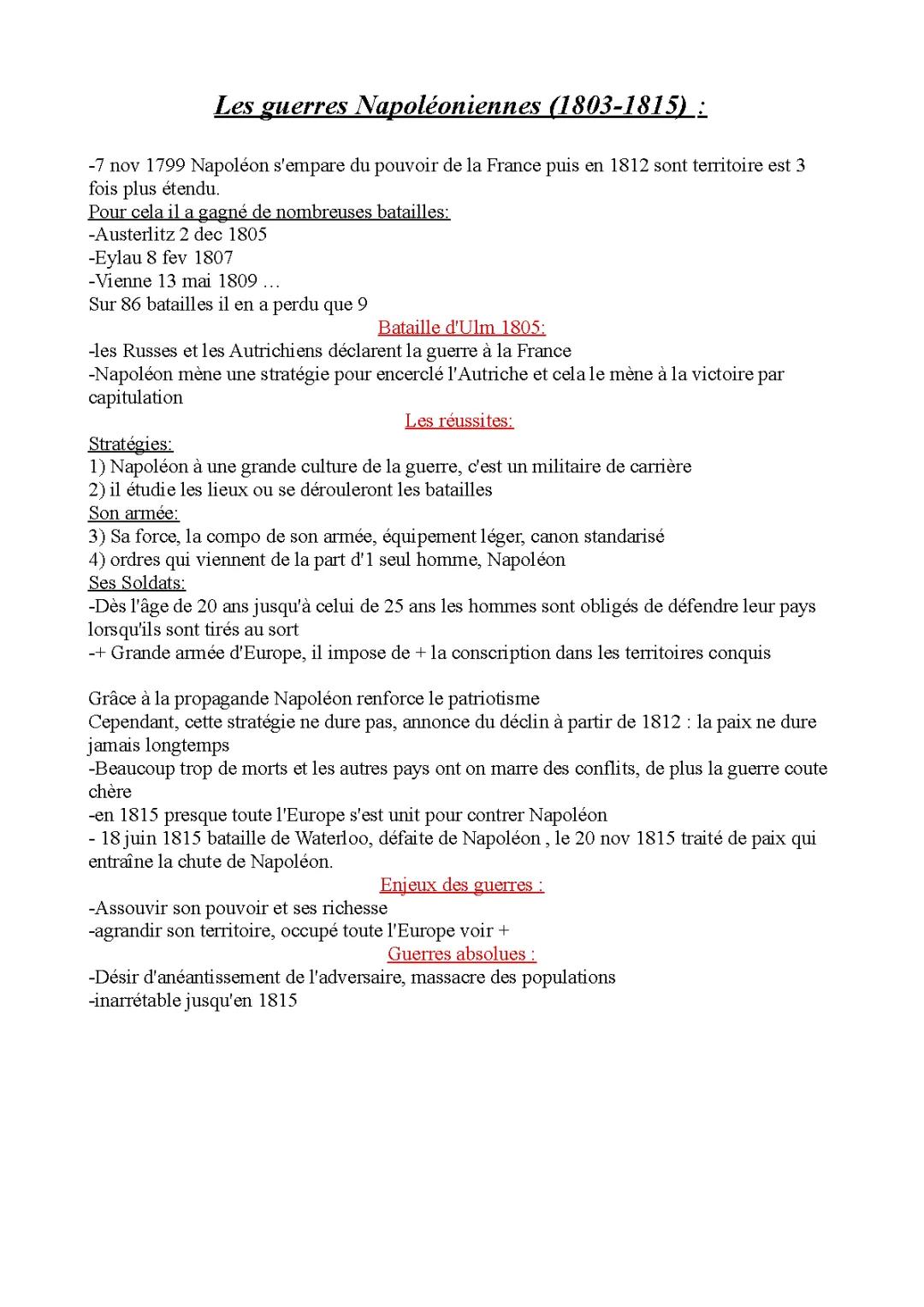 Les guerres napoléoniennes