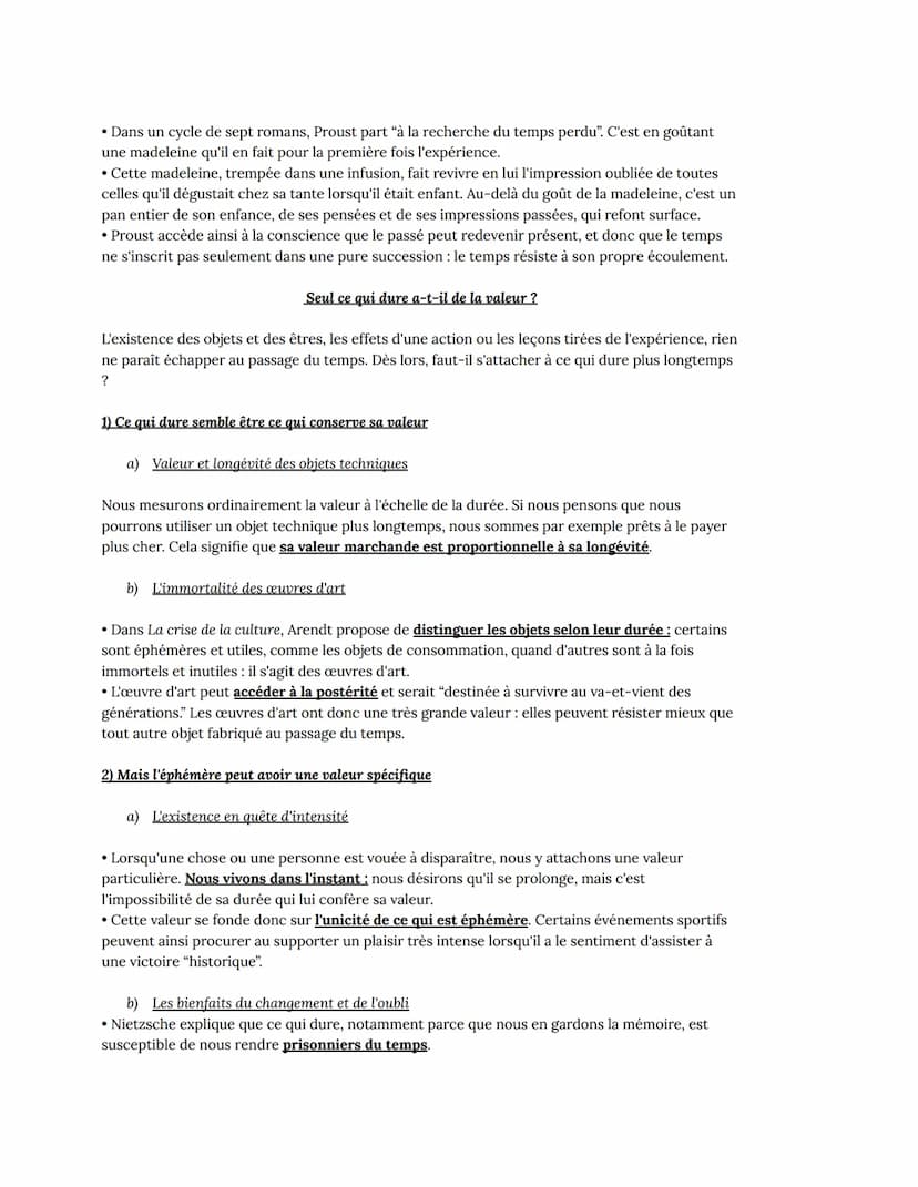 DÉFINITIONS CLÉS :
LE TEMPS:
Temps - Milieu indéfini et homogène caractérisé par sa double nature :
1. la continuité : le temps est un flux 